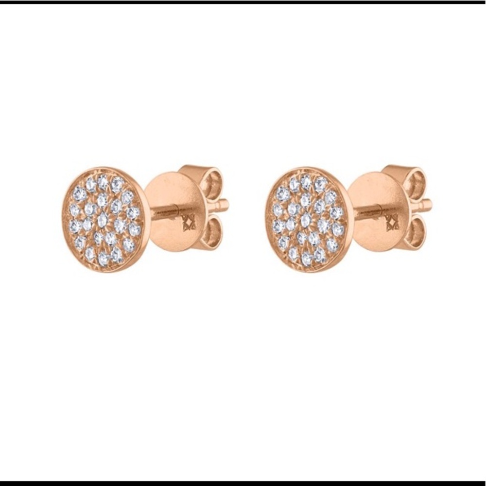 Shaylee Rose rose gold pave diamond earrings.